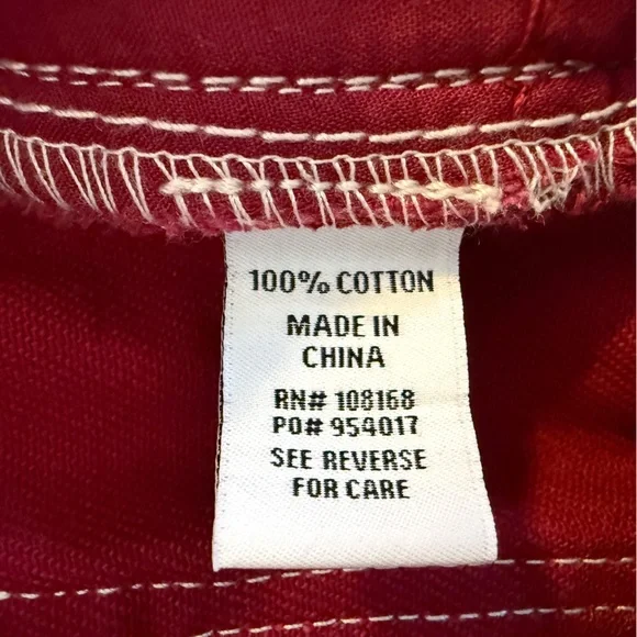 RSQ Women'sSize 26 Low Rise Wide Leg Cargo Jeans Garnet Baggy Y2K - Picture 8 of 12